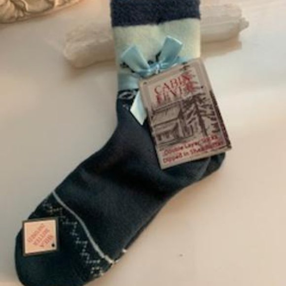 "Snowflake" Double Layer Slipper Socks Shea Butter Infused by MinxNY - Picture 3 of 5